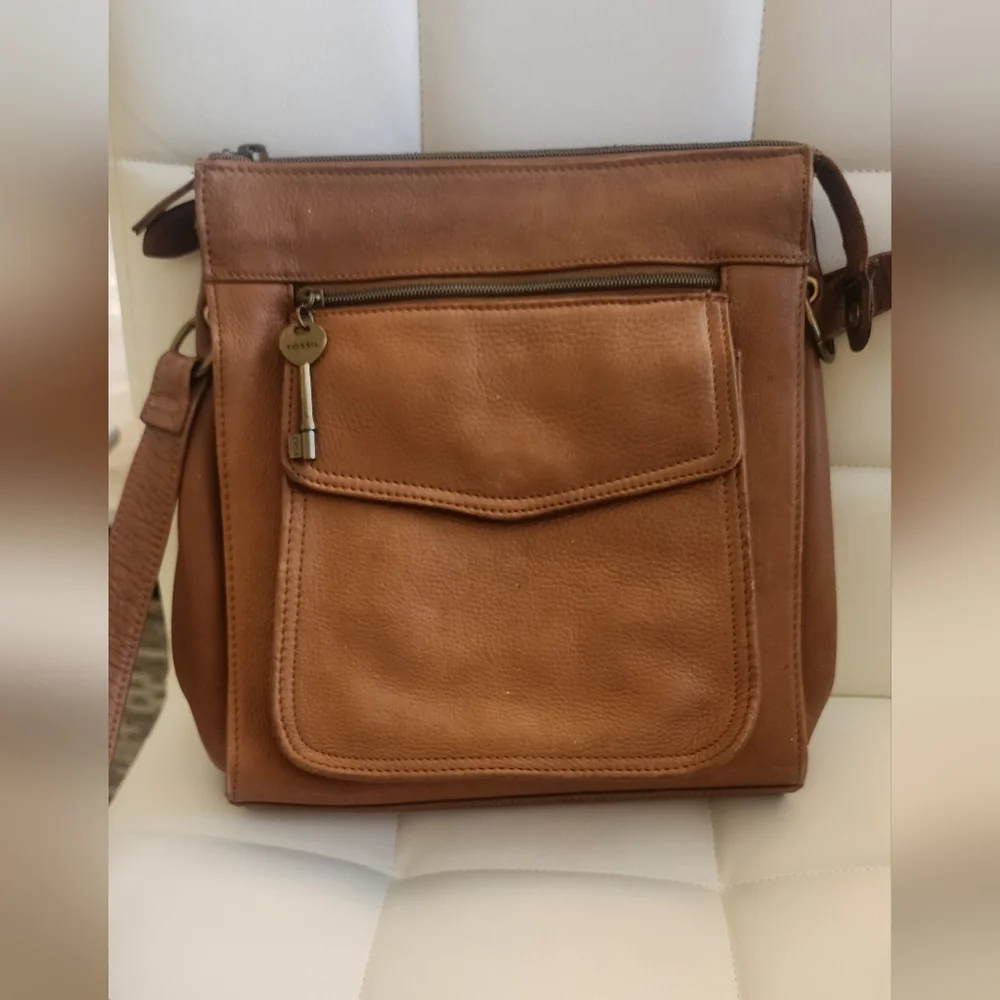 Fossil Brown Leather Crossbody‎ Bag